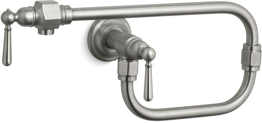 KOHLER Brushed Stainless Two Handle Lever Handle Pot Filler 