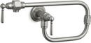 Two Handle Lever Handle Pot Filler in Brushed Stainless