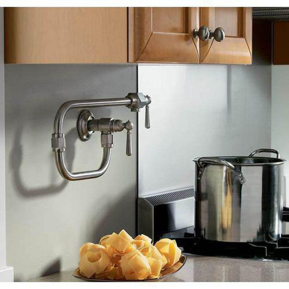 KOHLER Brushed Stainless Two Handle Lever Handle Pot Filler 