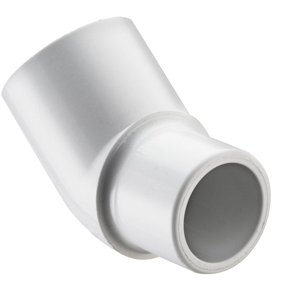 White Spigot x Socket Straight and Street Schedule 40 PVC 45 Degree Elbow 
