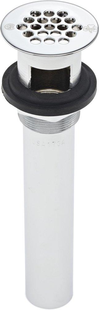 McGuire Manufacturing Polished Chrome 6 in. Seamless Tailpiece Brass Open Grid Pull- Out Plug 