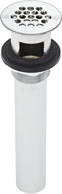 6 in. Seamless Tailpiece Brass Open Grid Pull- Out Plug Chrome