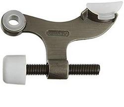 Zinc Hinge Pin Door Stop in Satin Nickel