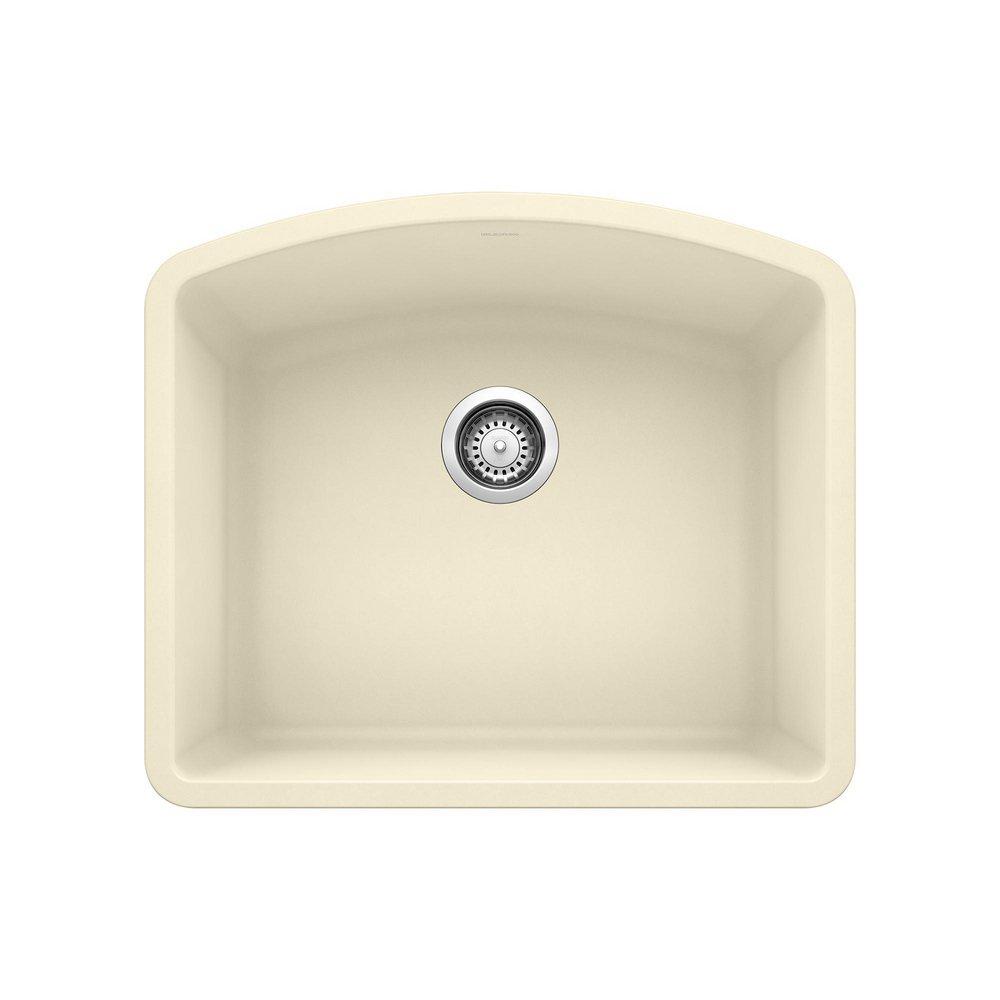 BLANCO Biscuit 24 x 20-13/16 in. No Hole Composite Single Bowl Undermount Kitchen Sink 