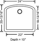 BLANCO Anthracite 24 x 20-13/16 in. No Hole Composite Single Bowl Undermount Kitchen Sink 