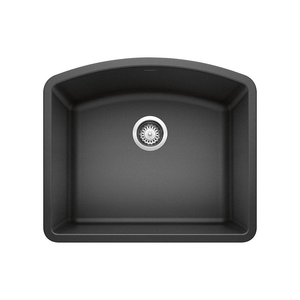 BLANCO Anthracite 24 x 20-13/16 in. No Hole Composite Single Bowl Undermount Kitchen Sink 