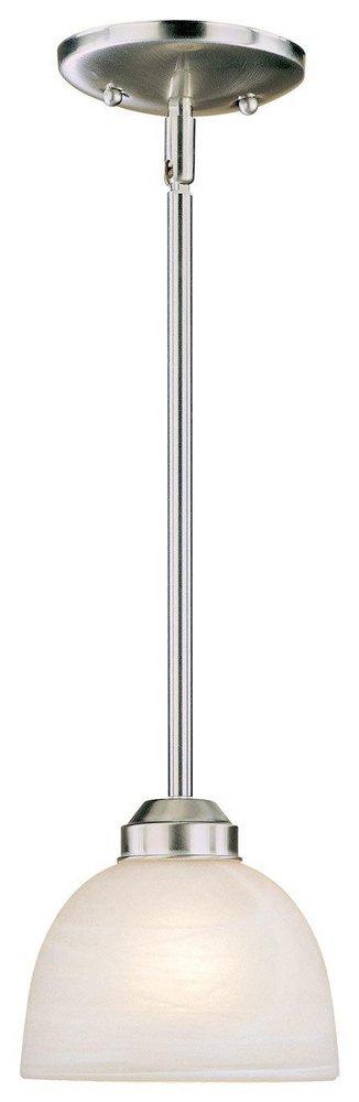Minka Lavery Brushed Nickel 100W 1-Light Mini Pendant with French Scavo Glass 