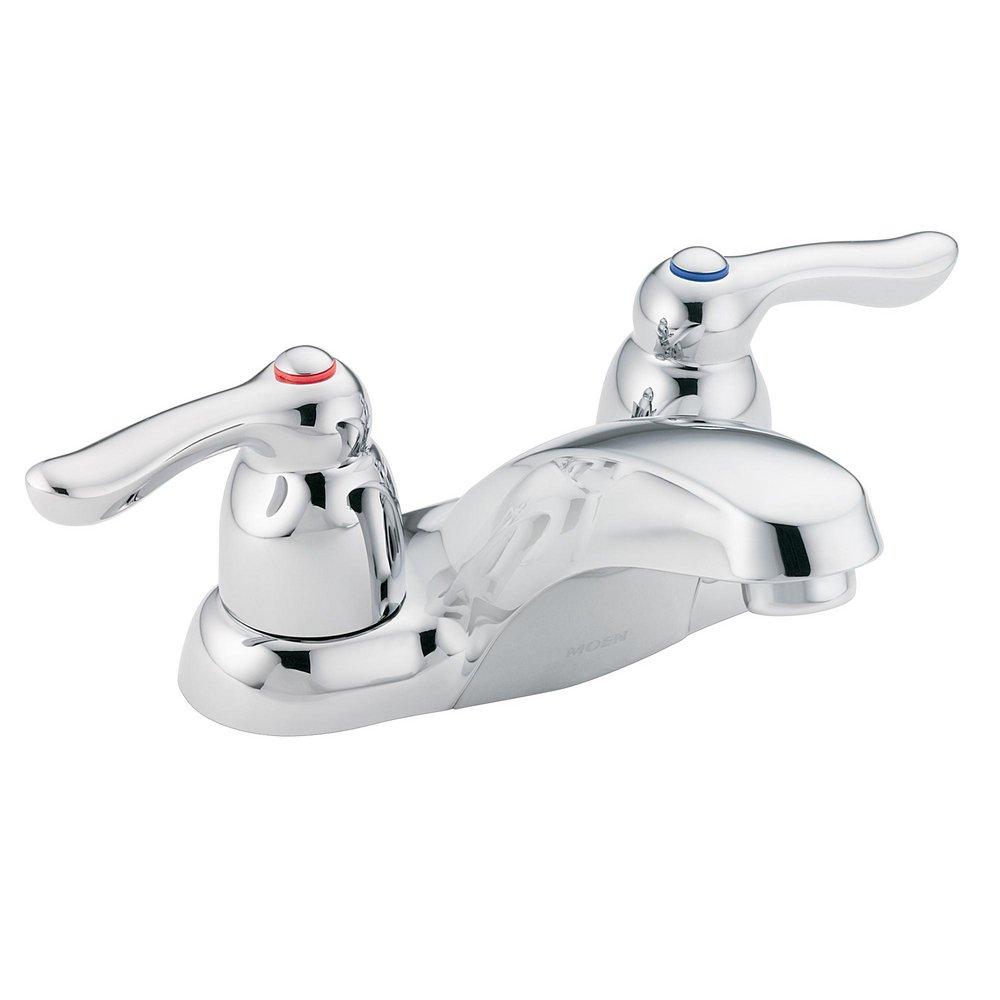 Moen Chrome Two Handle Centerset Bathroom Sink Faucet 