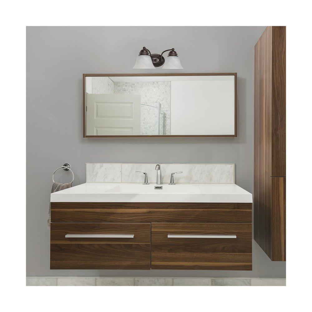 NUVO Old Bronze 2 Light 100W Alabaster Glass Vanity 