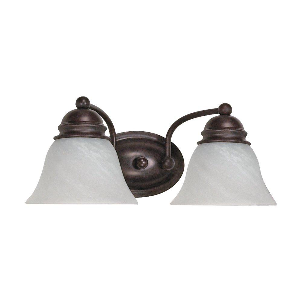 NUVO Old Bronze 2 Light 100W Alabaster Glass Vanity 