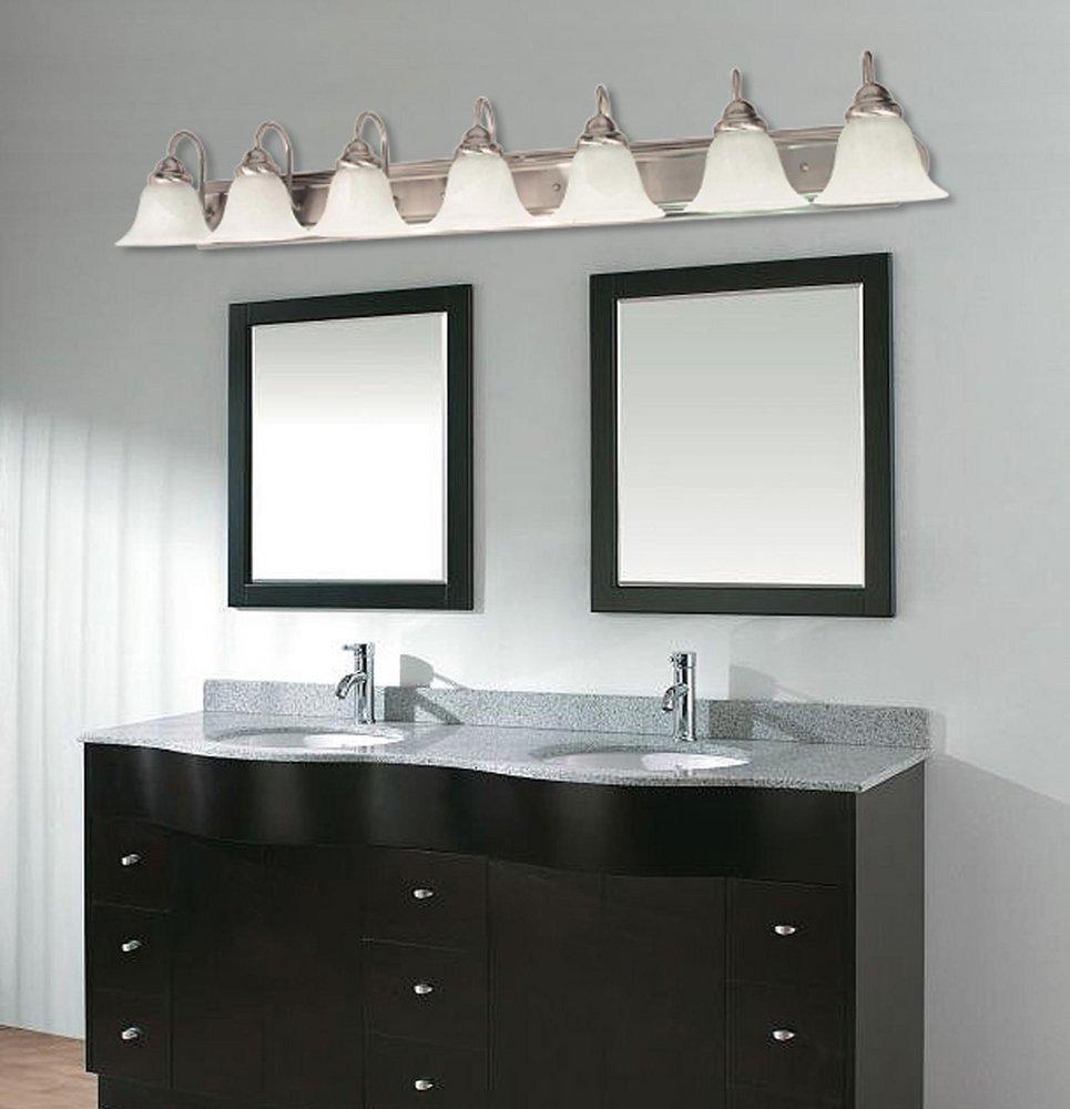 NUVO Brushed Nickel 7 Light 100W Vanity 