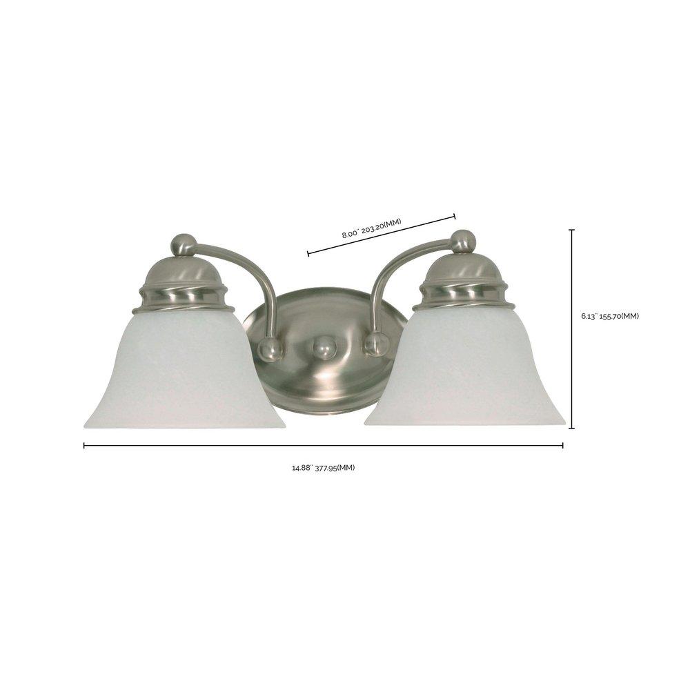 NUVO Brushed Nickel 2 Light 100W Arm Vanity 