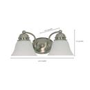 NUVO Brushed Nickel 2 Light 100W Arm Vanity 