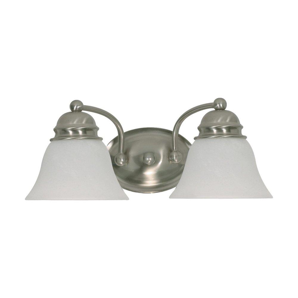 NUVO Brushed Nickel 2 Light 100W Arm Vanity 