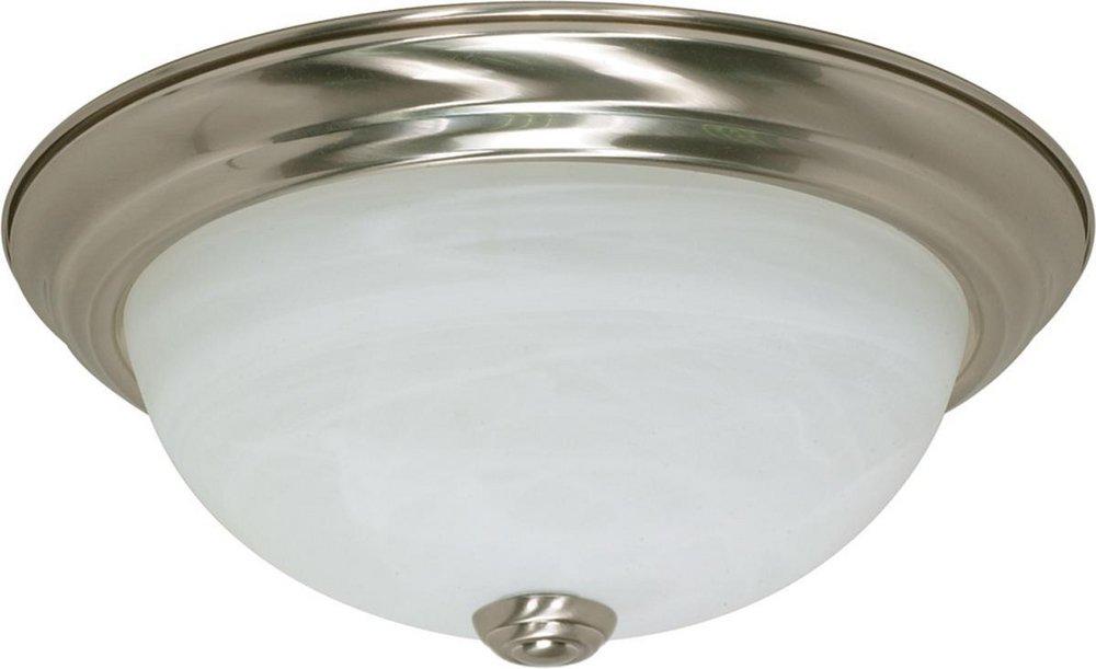 NUVO Brushed Nickel 11 in. 2-Light 60W Flush Mount Ceiling Fixture 