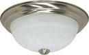 11 in. 2-Light 60W Flush Mount Ceiling Fixture Brushed Nickel