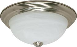 11 in. 2-Light 60W Flush Mount Ceiling Fixture Brushed Nickel