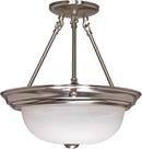NUVO Brushed Nickel 14 x 13-1/4 in. 60 W 2-Light Medium Semi-Flush Mount Ceiling Fixture 