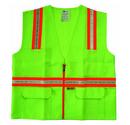 L Size Multi-Pocket Safety Vest in Lime Green