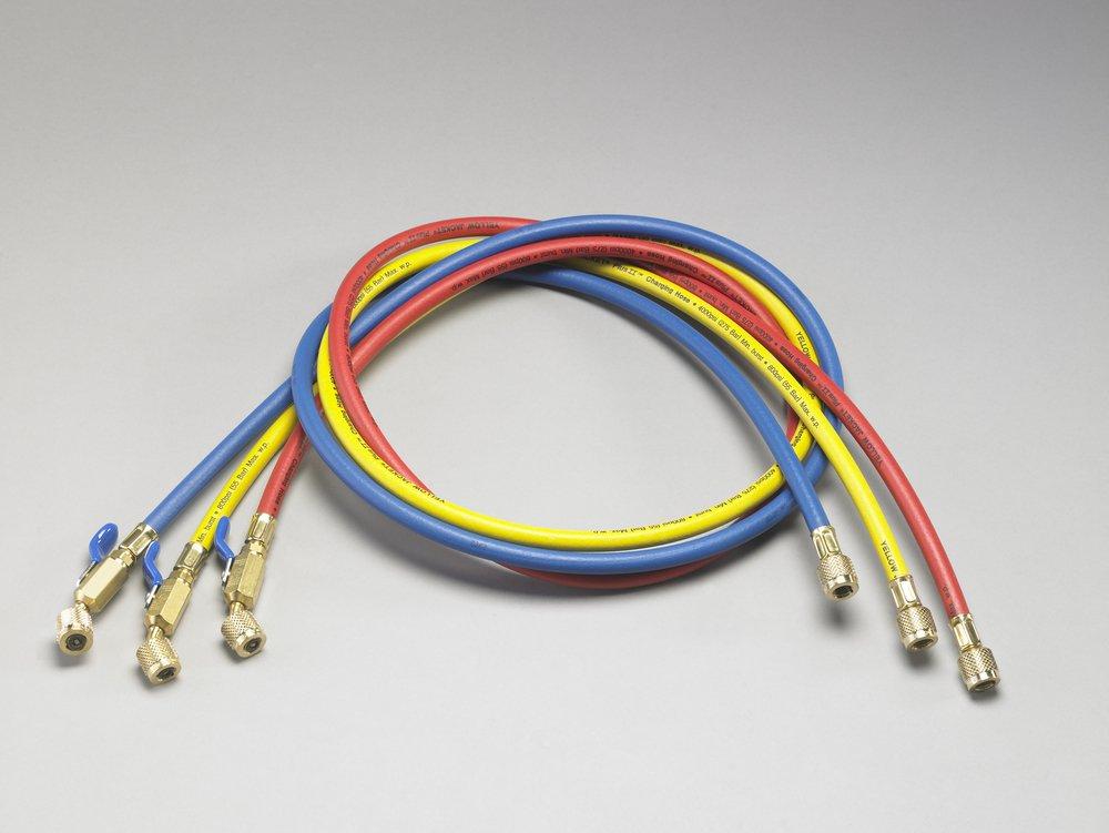 YELLOW JACKET® Blue 60 in. Hose with Ball Valve 3PK 