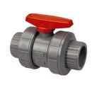 Chemtrol Light Grey CPVC Ball Valve EPDM 250# PSI, Schedule 80, True Union, Universal Socket and FNPT, Full Port, Lever Handle 