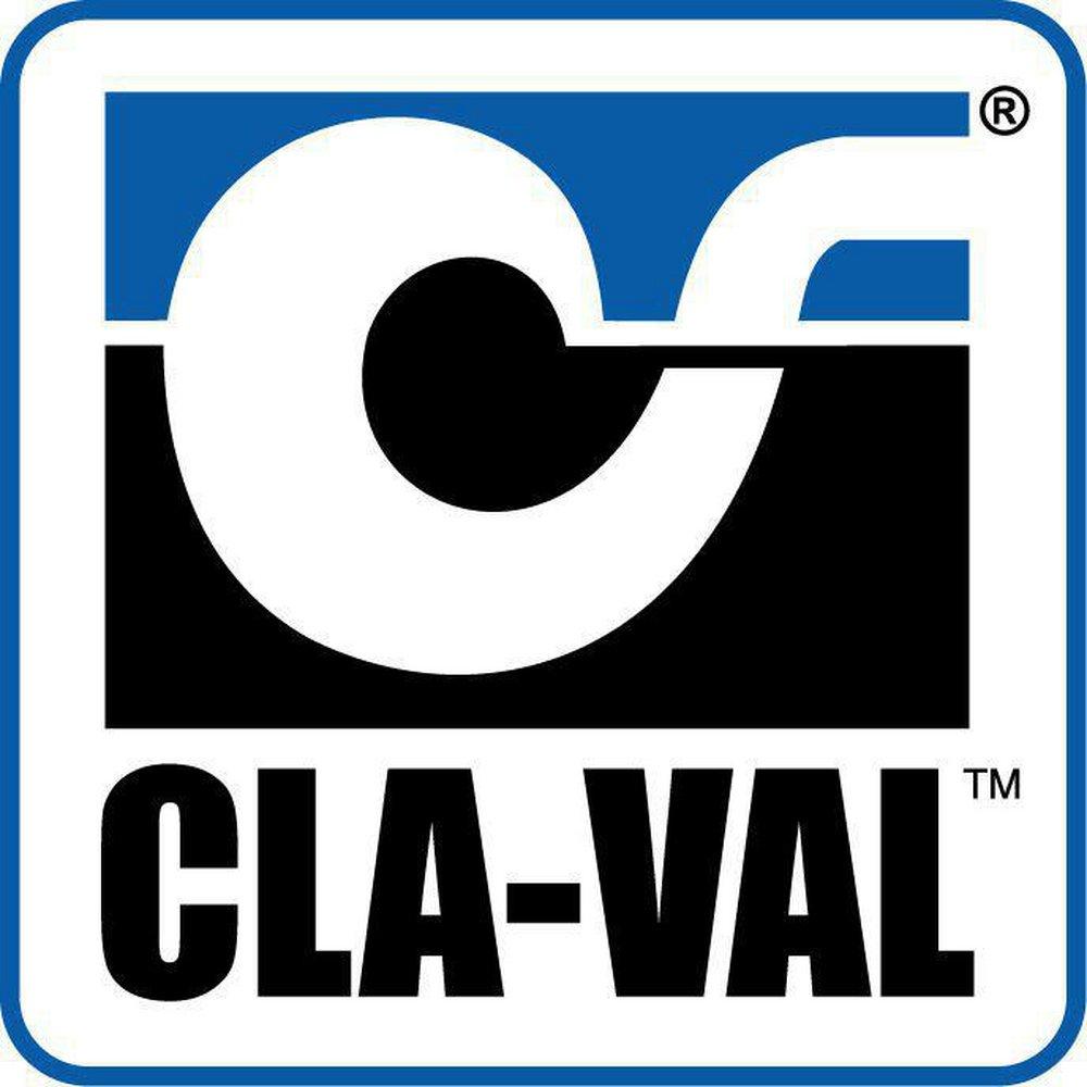 Cla-Val logo in blue and black