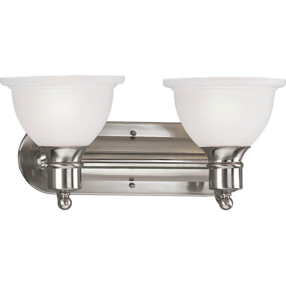 Progress Lighting Brushed Nickel 2 Light 100W Vanity Light Fixture 