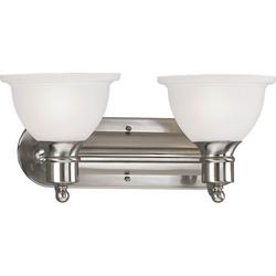 75W 2-Light Medium Bath Bracket in Brushed Nickel