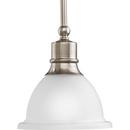45-1/2 in. 100W 1-Light Medium E-26 Incandescent Mini Pendant in Brushed Nickel