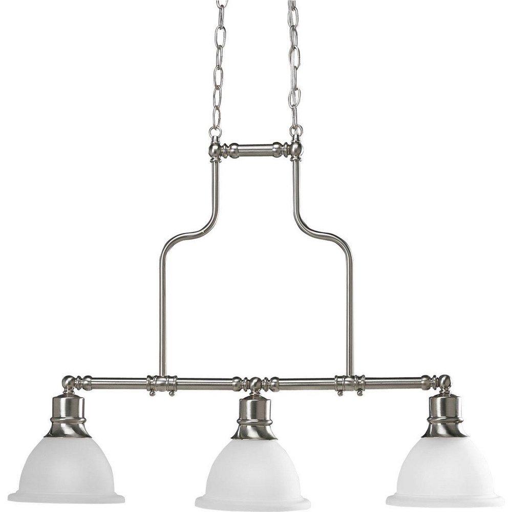 Progress Lighting Brushed Nickel 31-15/16 in. 100W 3-Light Medium E-26 Incandescent Chandelier 