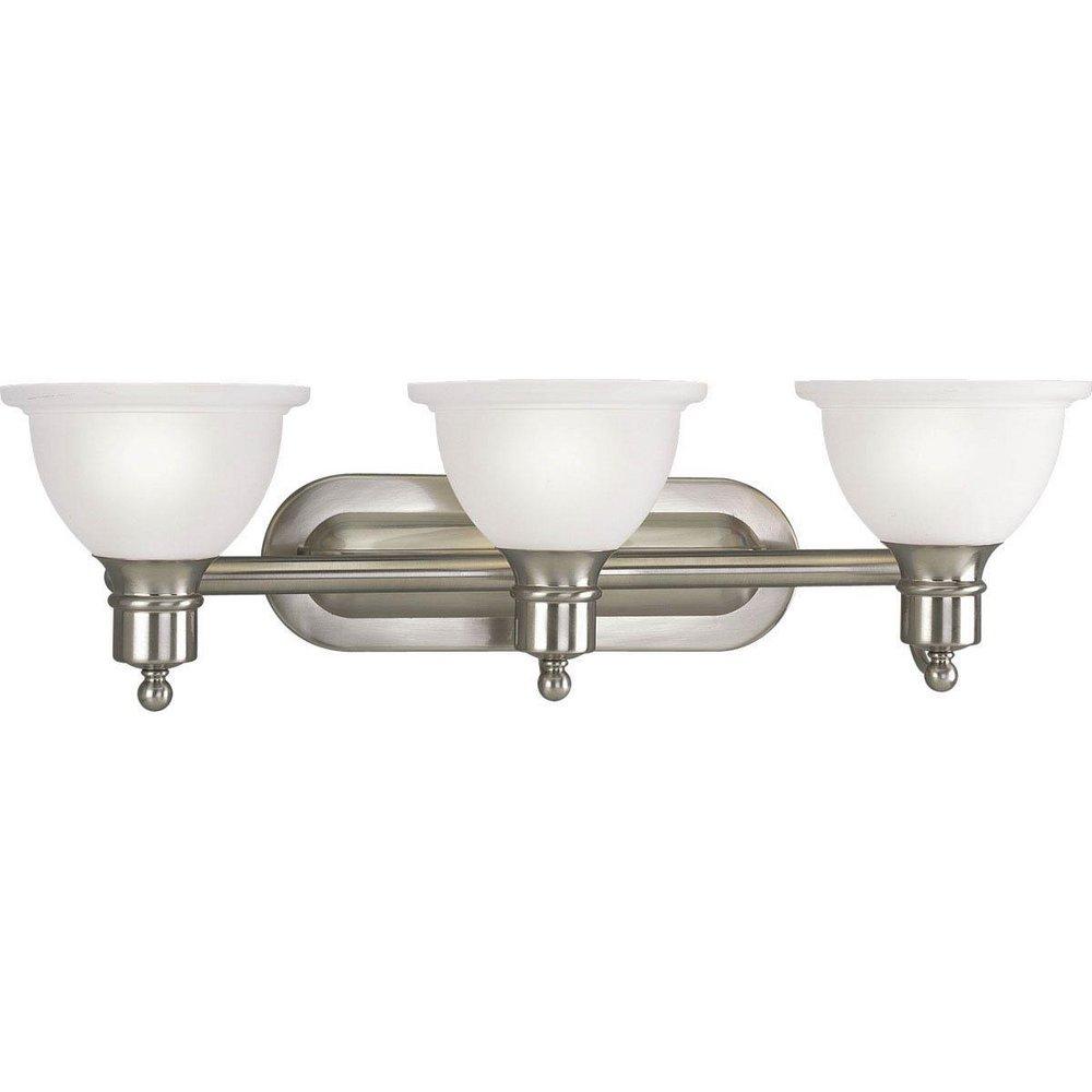 Progress Lighting Brushed Nickel 27-1/2 in. 100W 3-Light Vanity Fixture 