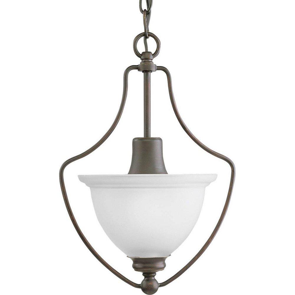 Progress Lighting Antique Bronze 75W 1-Light Foyer or Convertible Hanging Combo Fixture 