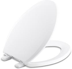 Elongated Closed Front Toilet Seat with Cover in White