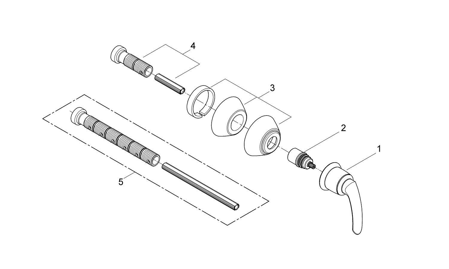 GROHE StarLight&reg; Polished Chrome Concealed Valve Exposed Part with Single Lever Handle 
