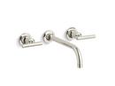 Two Handle Wall Mount Widespread Bathroom Sink Faucet in Vibrant® Polished Nickel