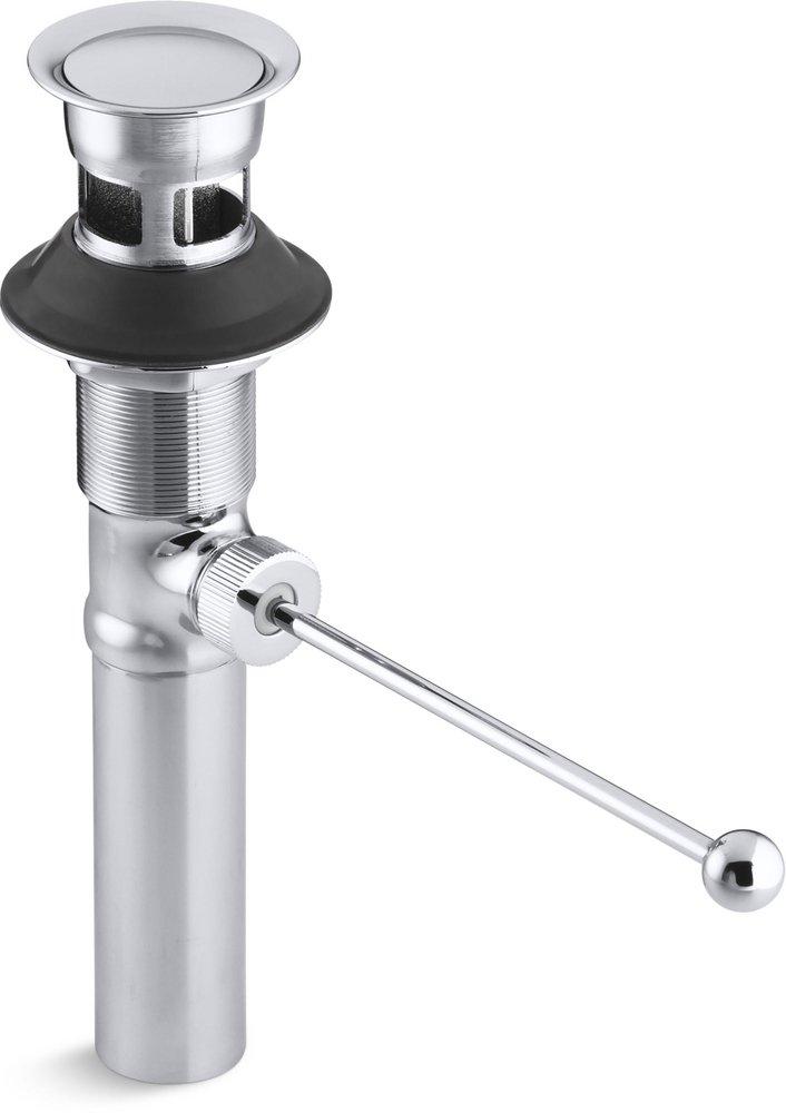 KOHLER Polished Chrome Pop-Up Lavatory Drain with Overflow Exposed 