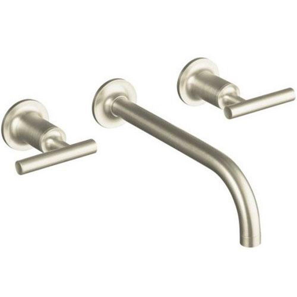 KOHLER Vibrant&reg; Brushed Nickel Two Handle Widespread Bathroom Sink Faucet 
