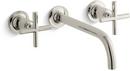KOHLER Vibrant&reg; Polished Nickel Two Handle Widespread Bathroom Sink Faucet 