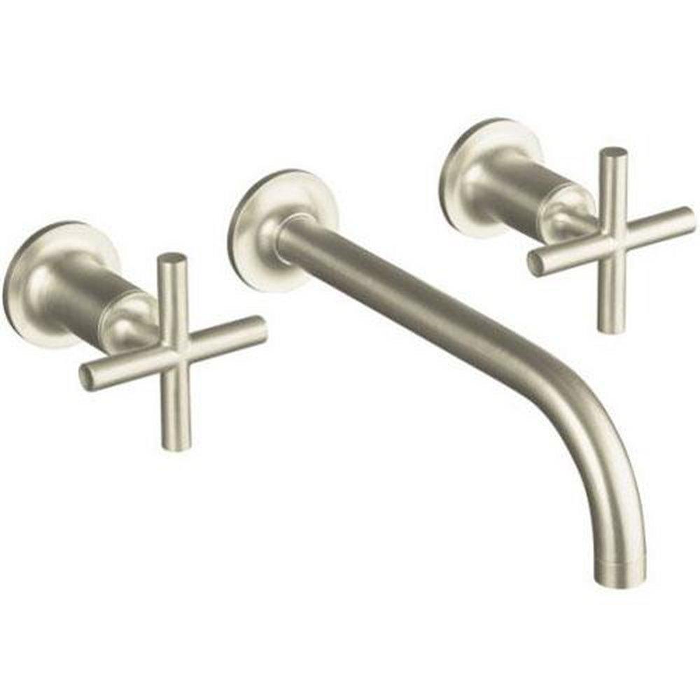 KOHLER Vibrant&reg; Brushed Nickel Two Handle Widespread Bathroom Sink Faucet 