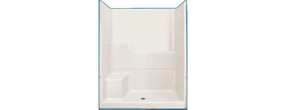 Fiber-Fab White 36 x 48 in. Fiberglass Shower with Left Hand Seat 