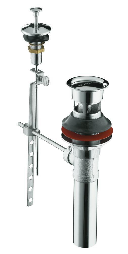 KOHLER Polished Chrome Pop-Up Drain with Lift Rod 