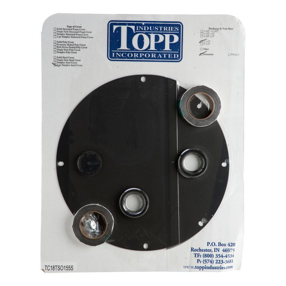 TOPP Black 18 in. Split Lid with Gasket Set 