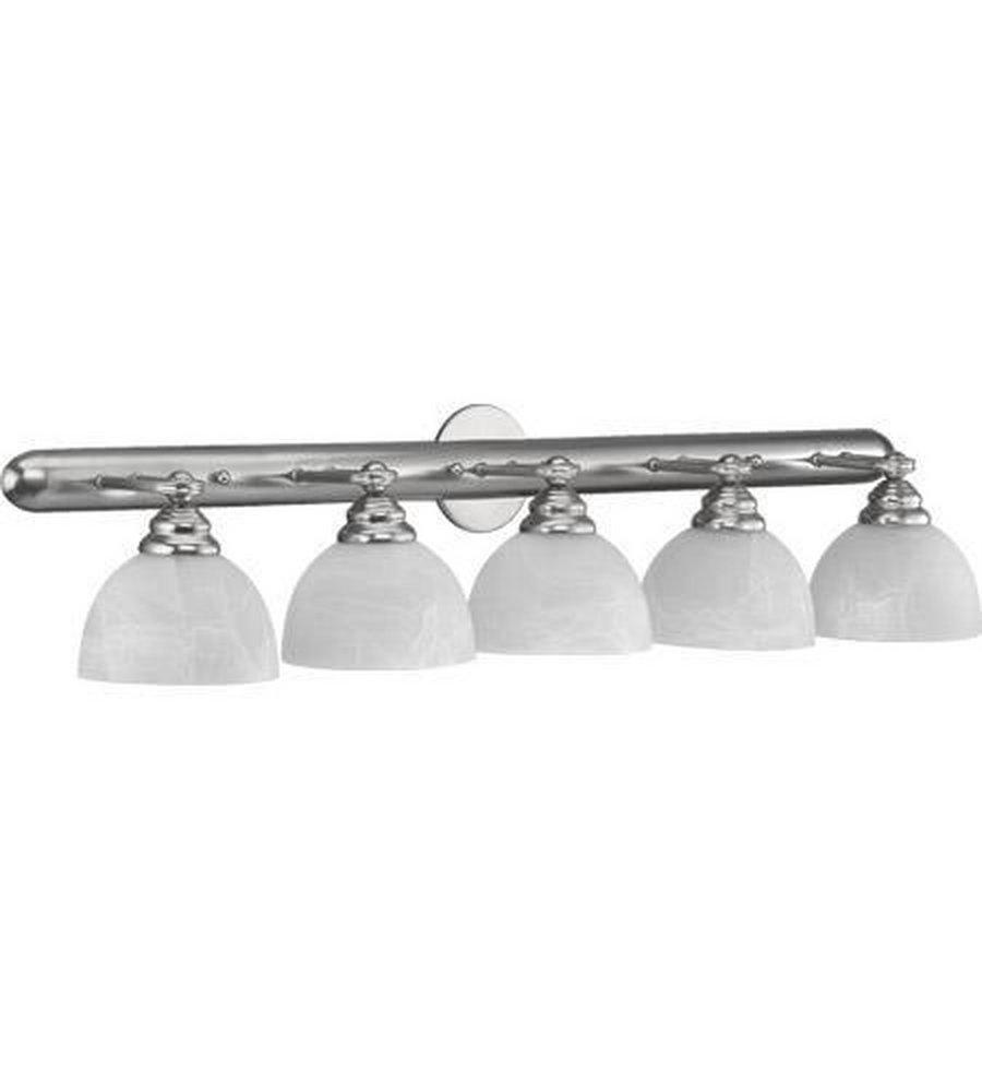 Quorum International Satin Nickel 60W 5-Light Medium E-26 Base Vanity Light 