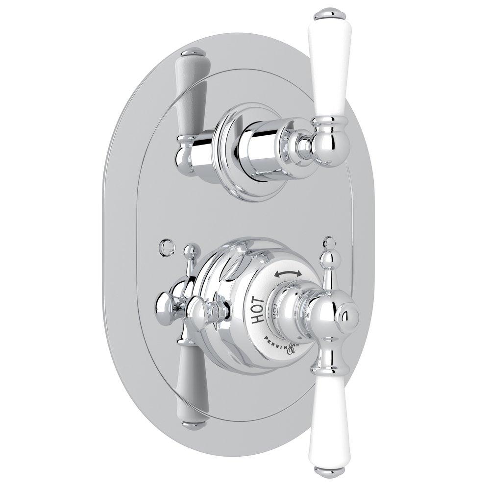 Perrin & Rowe Polished Chrome Brass Valve Trim for U.5555BO Concealed Thermostatic Valve 