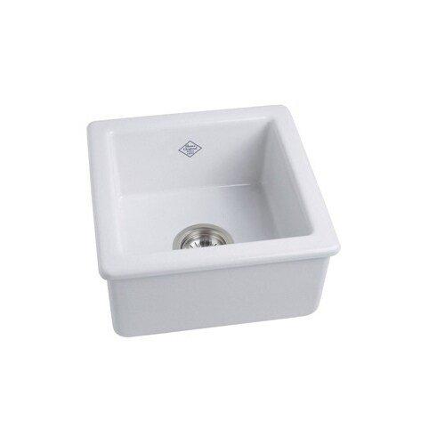 Shaws&reg; White 15 x 15 in. Undermount Fireclay Bar Sink 