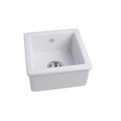 15 x 15 in. Undermount Fireclay Bar Sink in White