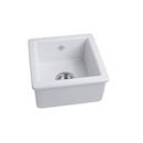 Shaws White 15 x 15 in. Undermount Fireclay Bar Sink 