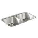 32 x 18 in. No Hole Stainless Steel Double Bowl Undermount Kitchen Sink in Luster Stainless Steel