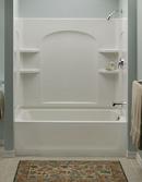 33-1/4 in. Vikrell Curve Bath and Shower with End Wall Set in White