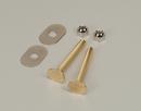 1/4 in. x 2-1/4 in. Brass Plated Steel Closet Bolts  with Oval Steel Washers and HEX Steel Nuts